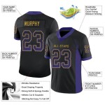 Mesh Paars-Old Fashion Goud Drift Voetbalshirt Aangepast Zwart Mesh Paars-Old Fashion Goud Drift Voetbalshirt Aangepast Zwart