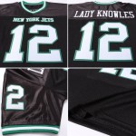 Voetbal Mesh Jersey Groen Throwback Wit-Kelly Custom Authentic Zwart