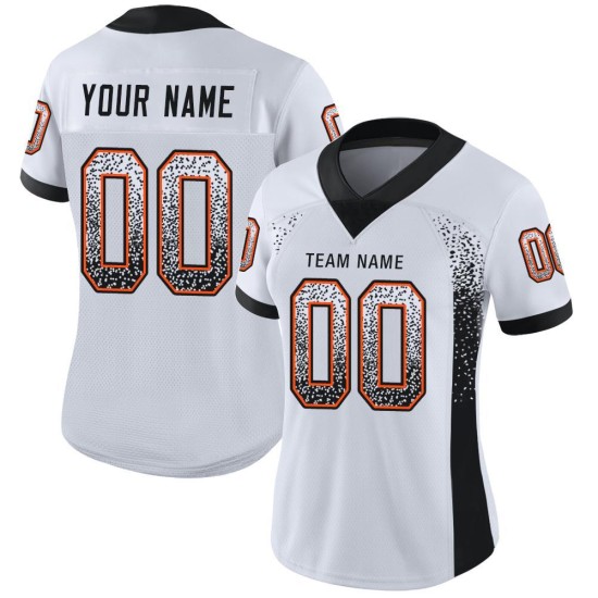Fashion Drift Custom Wit Mesh Jersey Voetbal Zwart-Oranje Fashion Drift Custom Wit Mesh Jersey Voetbal Zwart-Oranje