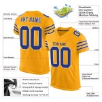 Custom Gold Mesh Jersey Royal-White Authentic Football Custom Gold Mesh Jersey Royal-White Authentic Football