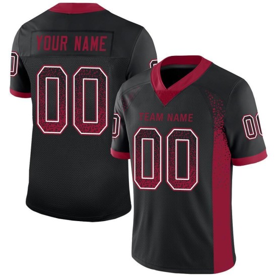 Drift Jersey Zwart Mesh Fashion Custom Football Cardinal-Wit