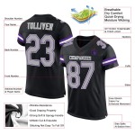 Jersey Authentieke Grijs-Paars Zwart Mesh Voetbal Aangepast Jersey Authentieke Grijs-Paars Zwart Mesh Voetbal Aangepast
