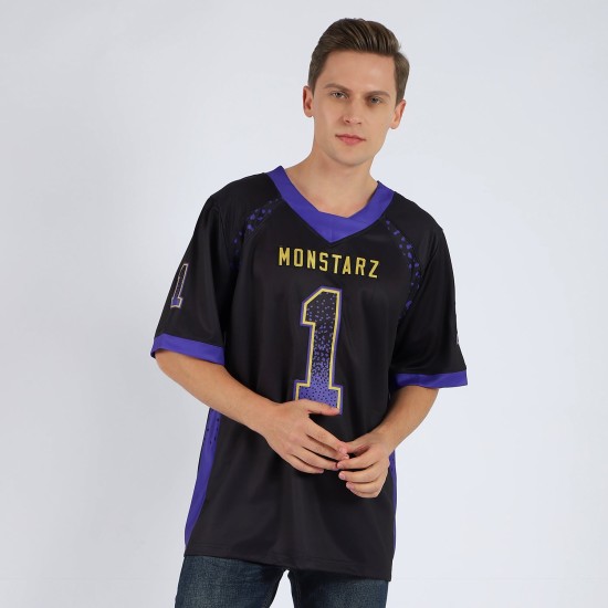 Mesh Paars-Old Fashion Goud Drift Voetbalshirt Aangepast Zwart Mesh Paars-Old Fashion Goud Drift Voetbalshirt Aangepast Zwart