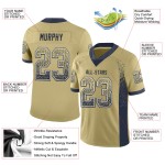 Jersey Fashion Football Marineblauw-Wit Mesh Drift Vegas Custom Goud Jersey Fashion Football Marineblauw-Wit Mesh Drift Vegas Custom Goud