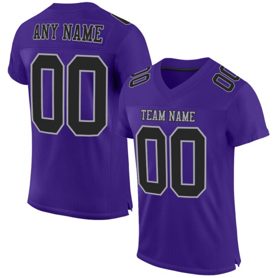 Jersey Authentic Mesh Paars Custom Zwart-Grijs Voetbal Jersey Authentic Mesh Paars Custom Zwart-Grijs Voetbal