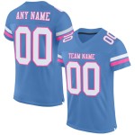 Voetbal Wit-Roze Licht Mesh Jersey Blauw Aangepast Authentiek Voetbal Wit-Roze Licht Mesh Jersey Blauw Aangepast Authentiek