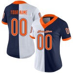 Jersey Fashion Football Custom Split Oranje-Wit Marineblauw Mesh