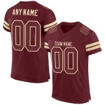 Jersey Mesh Burgundy Burgundy-Cream Football Custom Authentic Jersey Mesh Burgundy Burgundy-Cream Football Custom Authentic