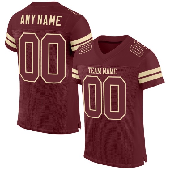 Jersey Mesh Burgundy Burgundy-Cream Football Custom Authentic Jersey Mesh Burgundy Burgundy-Cream Football Custom Authentic