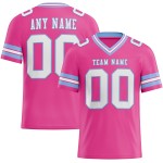 Roze Wit-Licht Authentiek Custom Football Jersey Blauw Mesh Roze Wit-Licht Authentiek Custom Football Jersey Blauw Mesh