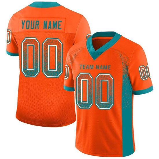 Drift Oranje Aqua-Wit Jersey Mode Voetbal Aangepast Mesh Drift Oranje Aqua-Wit Jersey Mode Voetbal Aangepast Mesh