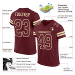 Jersey Mesh Burgundy Burgundy-Cream Football Custom Authentic Jersey Mesh Burgundy Burgundy-Cream Football Custom Authentic