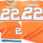 Authentiek Throwback Mesh Custom Oranje Wit-Blauwgroen Voetbalshirt Authentiek Throwback Mesh Custom Oranje Wit-Blauwgroen Voetbalshirt