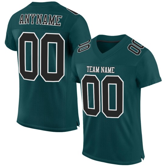 Groen voetbalshirt mesh zwart-wit middernacht authentiek op maat Groen voetbalshirt mesh zwart-wit middernacht authentiek op maat