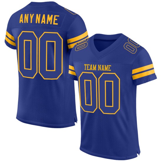 Royal-Gold Royal Custom Jersey Mesh Football Authentic