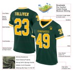 Goud-wit aangepast voetbalshirt met mesh-look, authentiek groen