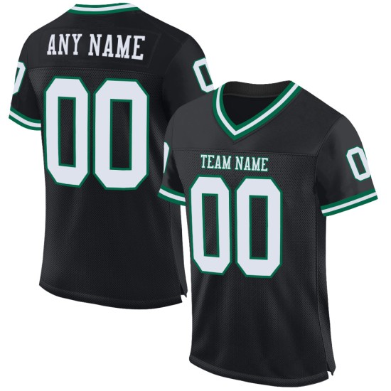 Voetbal Mesh Jersey Groen Throwback Wit-Kelly Custom Authentic Zwart