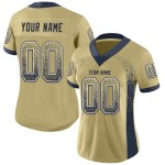 Jersey Fashion Football Marineblauw-Wit Mesh Drift Vegas Custom Goud Jersey Fashion Football Marineblauw-Wit Mesh Drift Vegas Custom Goud