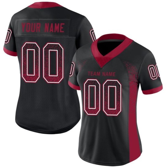 Drift Jersey Zwart Mesh Fashion Custom Football Cardinal-Wit