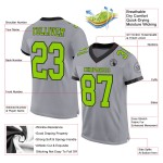 Custom Neon Jersey Voetbal Groen-Zwart Authentieke Mesh Grijs Custom Neon Jersey Voetbal Groen-Zwart Authentieke Mesh Grijs