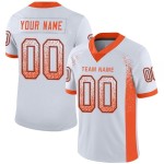 Drift Oranje-Marineblauw Voetbalshirt Mode Aangepast Wit Mesh Drift Oranje-Marineblauw Voetbalshirt Mode Aangepast Wit Mesh