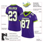 Authentiek Jersey Groen Paars Wit-Neon Custom Mesh Voetbal Authentiek Jersey Groen Paars Wit-Neon Custom Mesh Voetbal