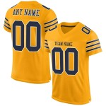 Marineblauw-wit Custom Jersey Goud Mesh Authentieke Voetbal Marineblauw-wit Custom Jersey Goud Mesh Authentieke Voetbal