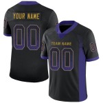 Mesh Paars-Old Fashion Goud Drift Voetbalshirt Aangepast Zwart Mesh Paars-Old Fashion Goud Drift Voetbalshirt Aangepast Zwart