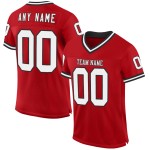 Authentiek Jersey Wit-Zwart Mesh Throwback Rood Voetbal Aangepast Authentiek Jersey Wit-Zwart Mesh Throwback Rood Voetbal Aangepast