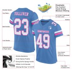 Voetbal Wit-Roze Licht Mesh Jersey Blauw Aangepast Authentiek Voetbal Wit-Roze Licht Mesh Jersey Blauw Aangepast Authentiek
