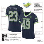 Throwback Authentieke Custom Green Mesh Football Navy Jersey Grijs-Neon