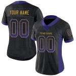 Mesh Paars-Old Fashion Goud Drift Voetbalshirt Aangepast Zwart Mesh Paars-Old Fashion Goud Drift Voetbalshirt Aangepast Zwart