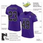 Jersey Authentic Mesh Paars Custom Zwart-Grijs Voetbal Jersey Authentic Mesh Paars Custom Zwart-Grijs Voetbal