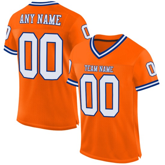 Oranje voetbal wit-koninklijk mesh throwback shirt op maat authentiek Oranje voetbal wit-koninklijk mesh throwback shirt op maat authentiek