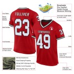 Authentiek Jersey Wit-Zwart Mesh Throwback Rood Voetbal Aangepast Authentiek Jersey Wit-Zwart Mesh Throwback Rood Voetbal Aangepast