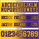 Op maat gemaakt authentiek geel-zwart voetbal mesh mode-shirt met paarse kleurovergang Op maat gemaakt authentiek geel-zwart voetbal mesh mode-shirt met paarse kleurovergang