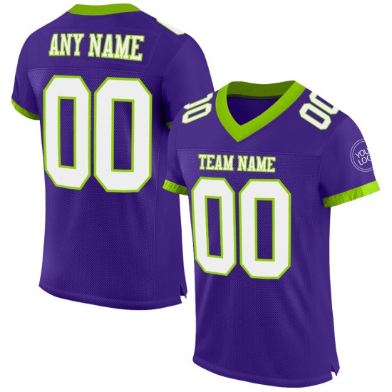 Authentiek Jersey Groen Paars Wit-Neon Custom Mesh Voetbal Authentiek Jersey Groen Paars Wit-Neon Custom Mesh Voetbal
