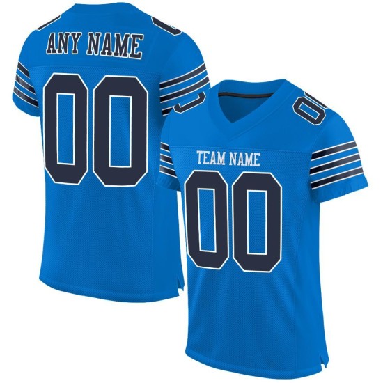Custom Panther Blue Jersey Navy-Wit Mesh Football Authentiek Custom Panther Blue Jersey Navy-Wit Mesh Football Authentiek