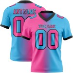 Roze-zwart authentiek blauw shirt met gradiënt hemel mesh mode aangepaste voetbal Roze-zwart authentiek blauw shirt met gradiënt hemel mesh mode aangepaste voetbal